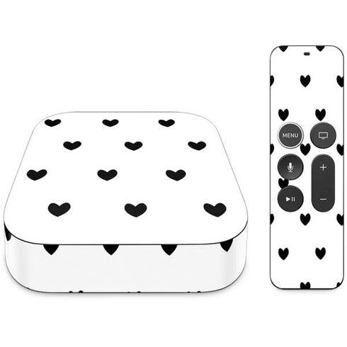 White and Black Hearts Apple TV Skin